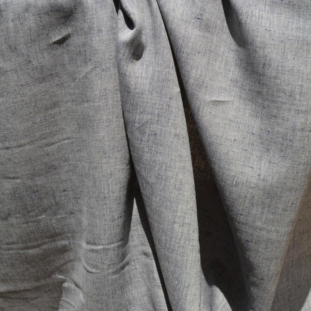 100% Linen Fabric by the Yard | Navy White Linen Fabric | Midweight Solid Weave 60 Inch Wide | Linen Material for