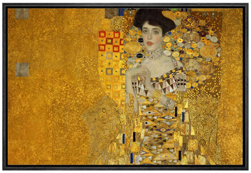 Framed Canvas Print Wall Art Adele Bloch-Bauer I by Gustav Klimt Nature Abstract Oil Painting Fine Art Traditional