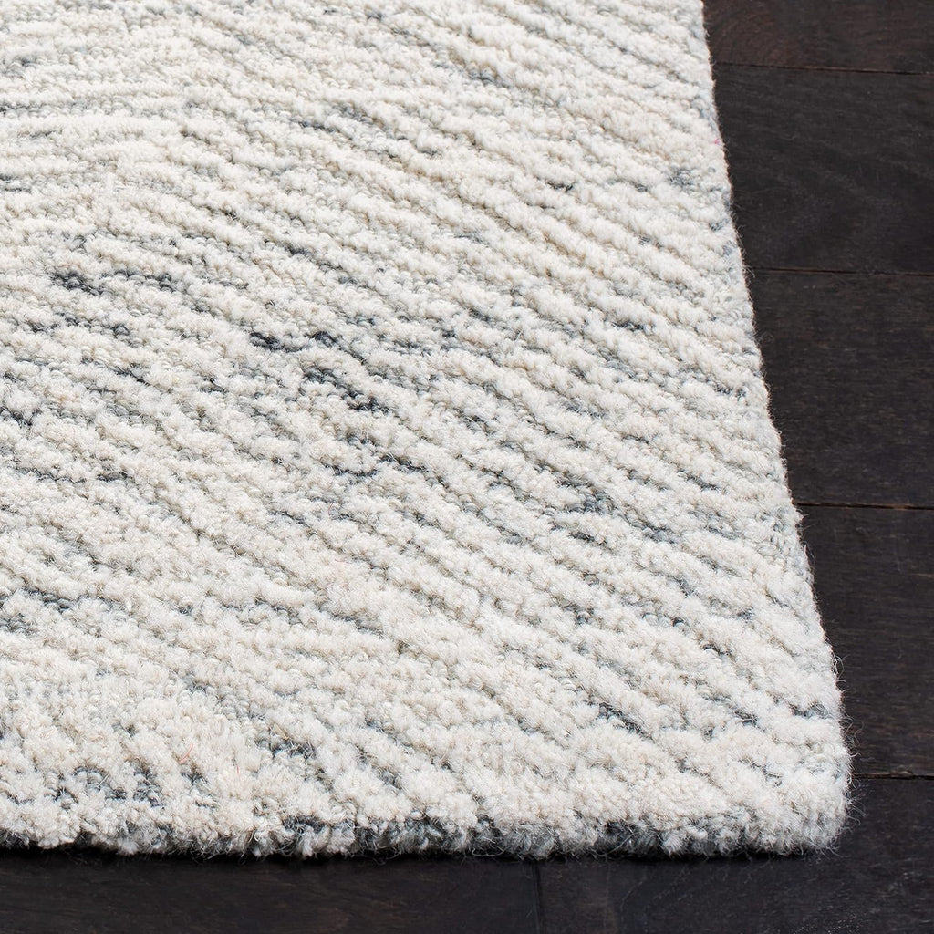 Metro Area Rug - 9' x 12', Dark Grey & Ivory, Handmade Wool