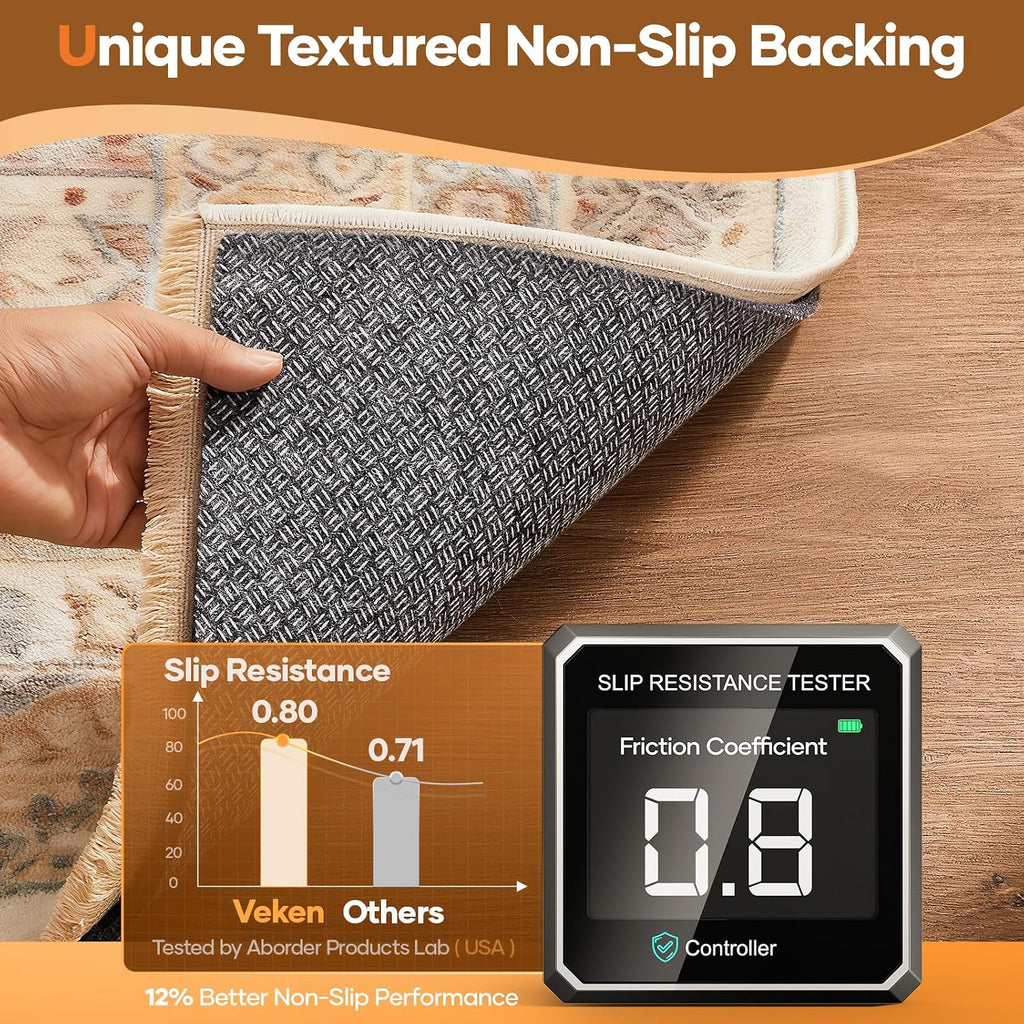 Non Slip Cushioned Rug Pad Gripper, Felt and Silicone Backing, 8 x 10 Ft, 1/8 inch Thick Carpet Liner Protector Mat - Set of 99