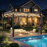 10'x12' Outdoor Pergola with Retractable Canopy, Patio Metal - Image 7