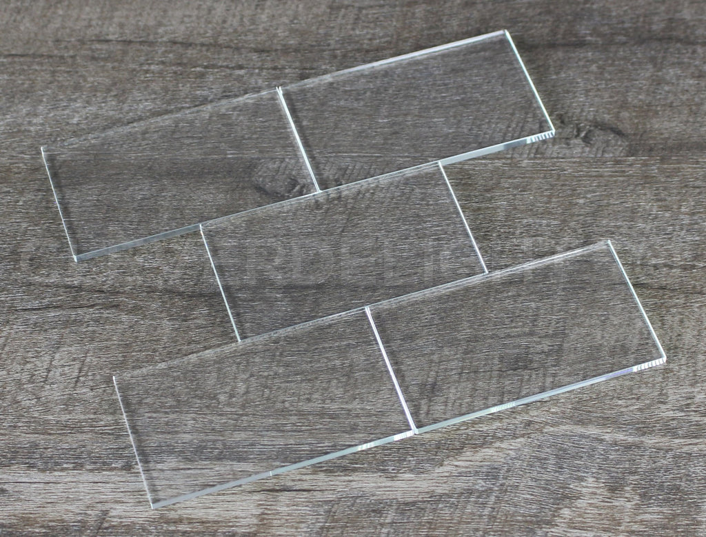 2" x 3.5" Rectangle Clear Glass Tiles - 10 Pieces