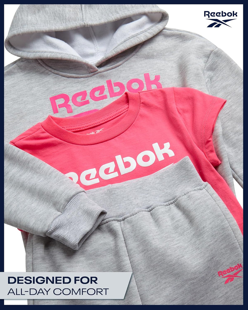 Toddler Girls Piece Set - Fleece Hoodie, Tee & Jogger Pants