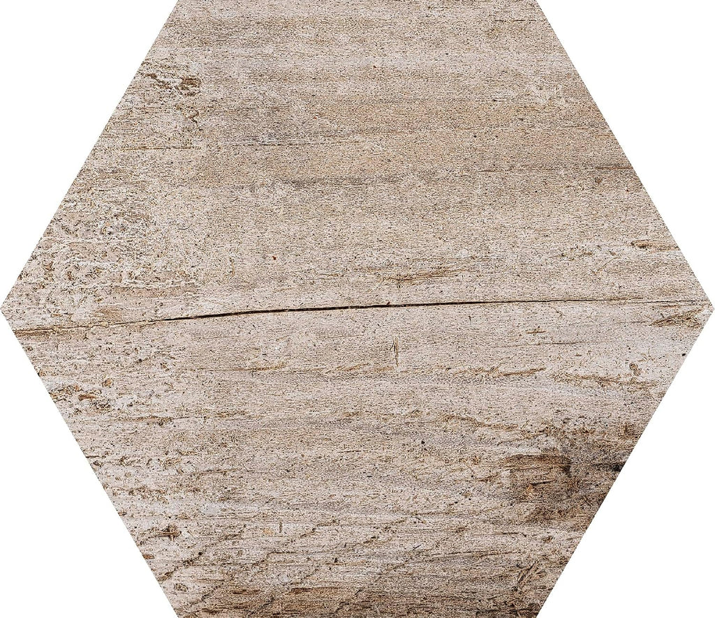 8.75x10 Matterhorn Hexagon Collection Vintage Wood Mix Porcelain Wall Floor Tile (Pack of 9 PCS)