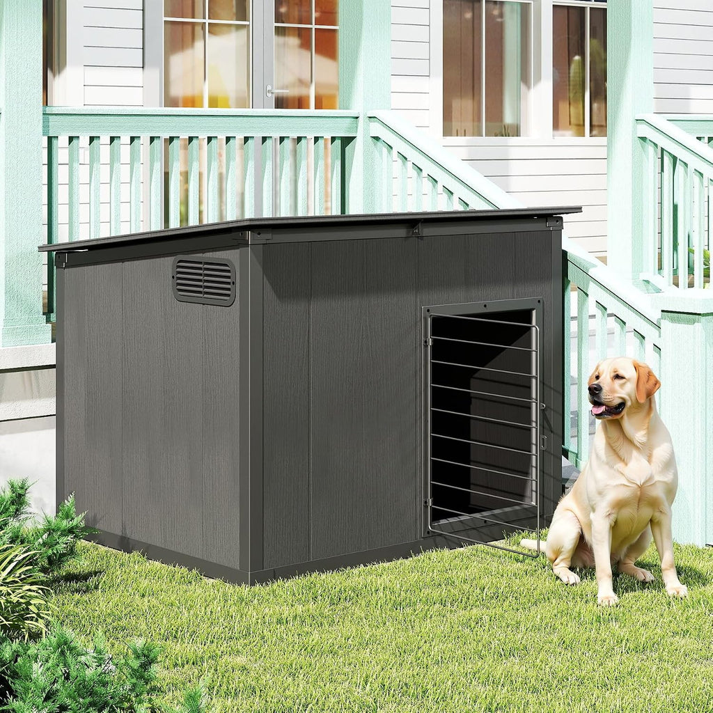 Large Dog House Outdoor Weatherproof, Indoor Dog House with Lock Door