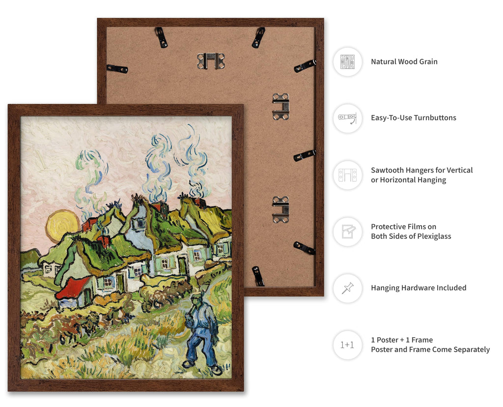 Master Vintage Van Gogh Poster - Retro Houses and Figure Painting Print - Impressionism Art - Gift for Him, Her