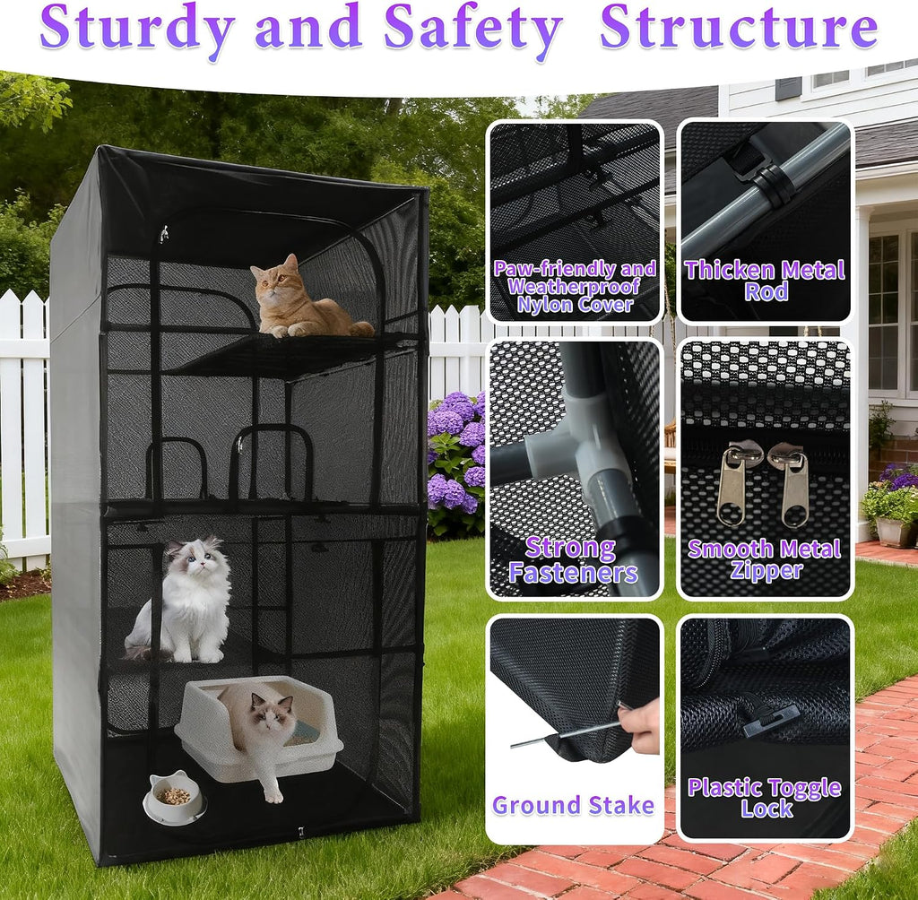 Catio Outdoor Cat Enclosure Window 72.4" H Large Cat Cage