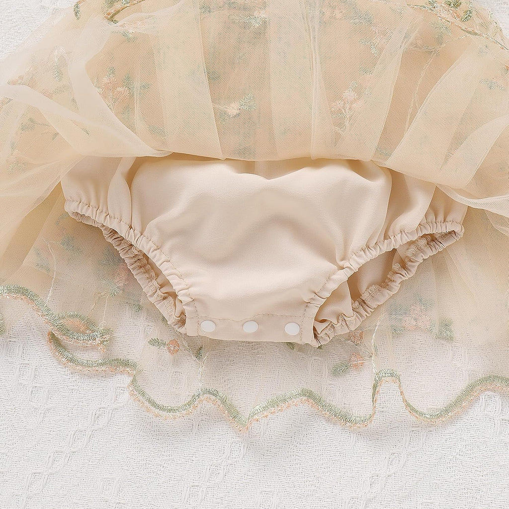 Baby Flower Girl Dress, Lace Romper for Birthday Baptism Dresses