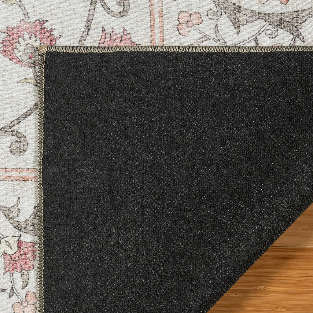 Machine Washable Indoor Area Rug - Small, Easy Cleaning & Non-Shedding, Ideal for High Traffic Areas, Moroccan