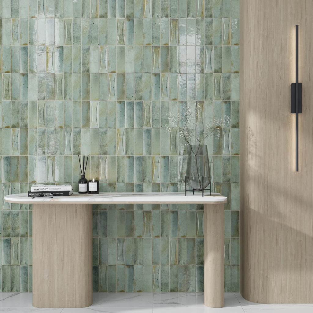 Subway Ceramic Tile Sage Green 2.58x7.9 Glossy 5.38 sq ft/case 38-Pack