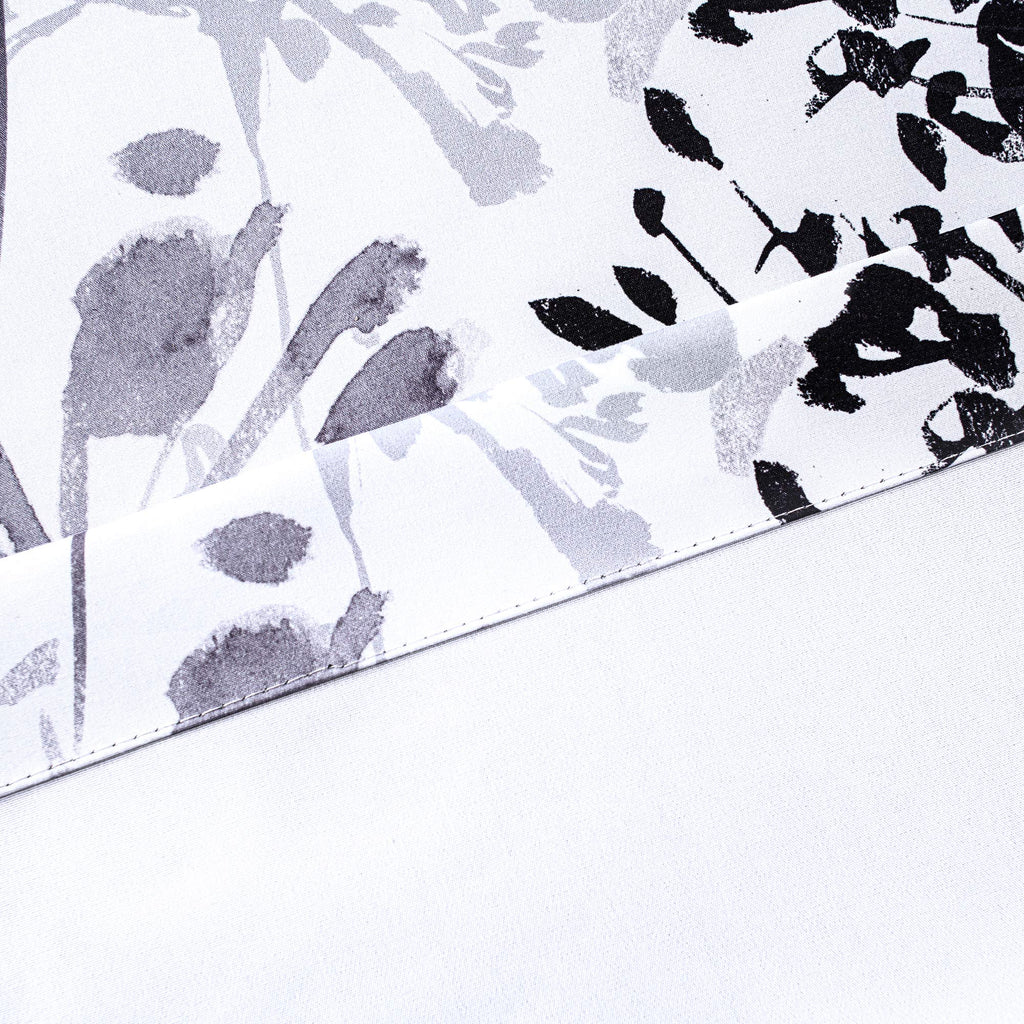 Acacia Floral Blossom Watercolor Printed 100 Percent Blackout Thermal Insulated Window Curtain Valance Rod Pocket