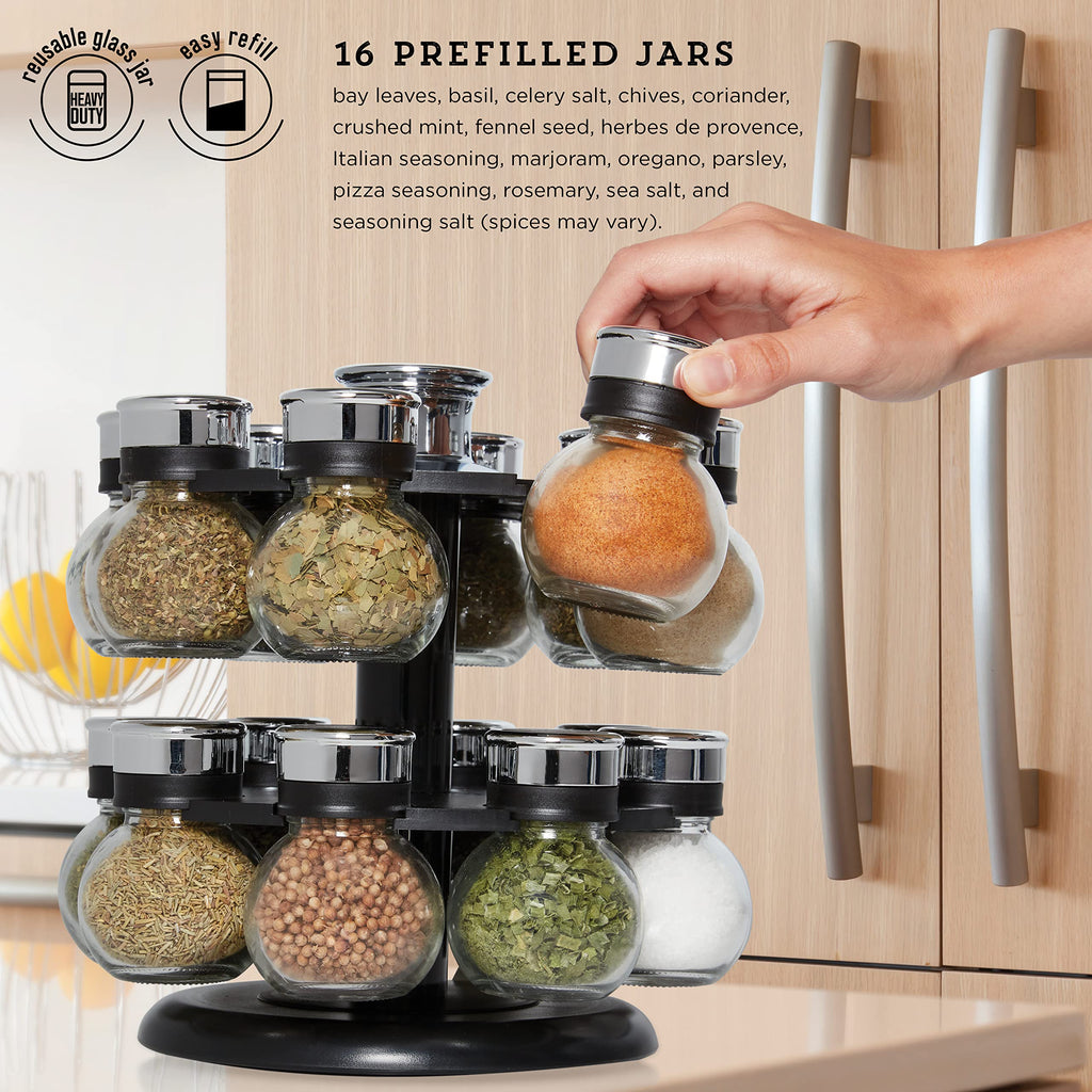 Ellington 16-Jar Revolving Spice Rack Prefilled