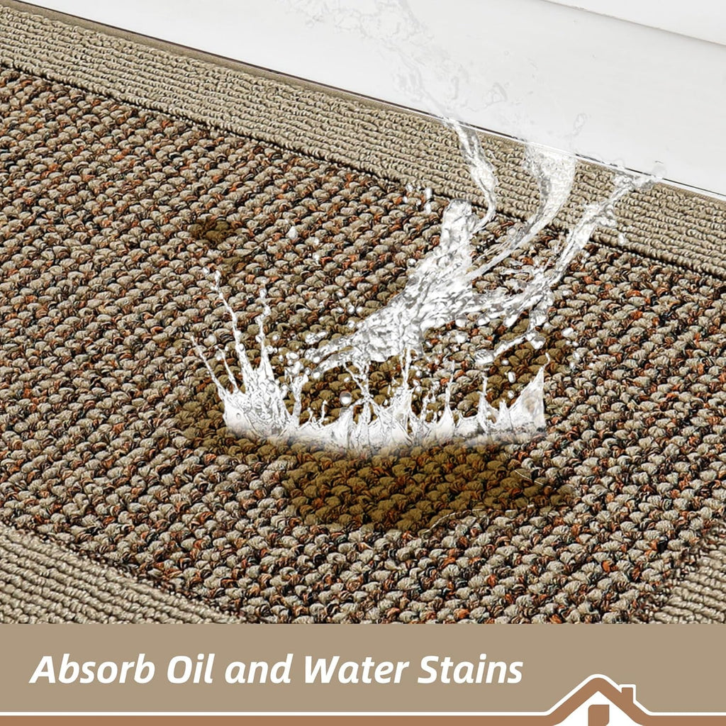 Kitchen Runner Rug 24"x60", Non Slip Kitchen Mat Washable, Taupe | Kitchen Mats for Floor, Extra Absorbent and Stain