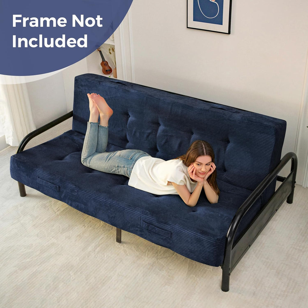 Foldable Mattress, 8-Inch Tufted Futon Mattress with Handles