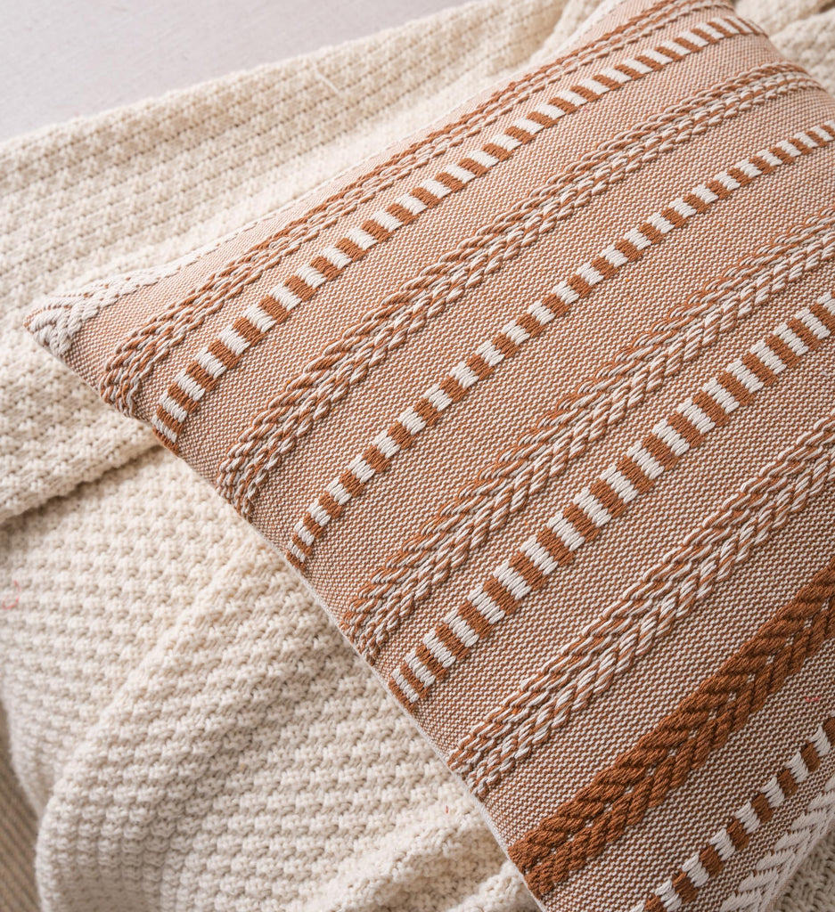 Boho Lumbar Pillow Covers 14x36 Long, Farmhouse Decorative Couch Pillow Cases, Brown Accent Pillows of Bed, Sofa