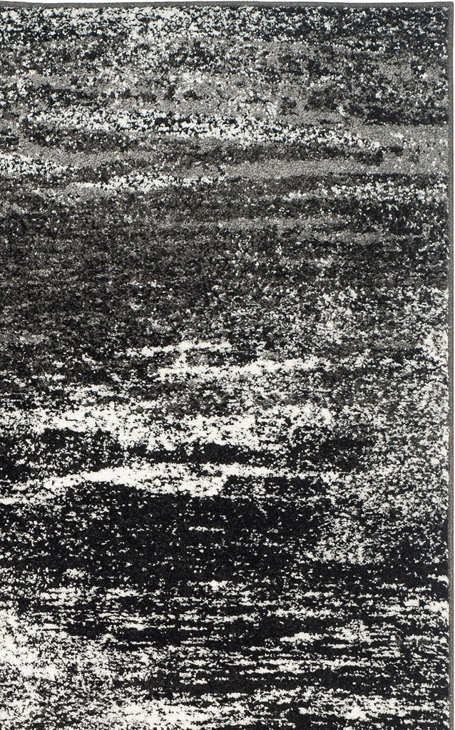 9x12 Adirondack Collection Area Rug - 9' x 12', Silver & Black, Modern Abstract Design, Non-Shedding & Easy Care, Ideal