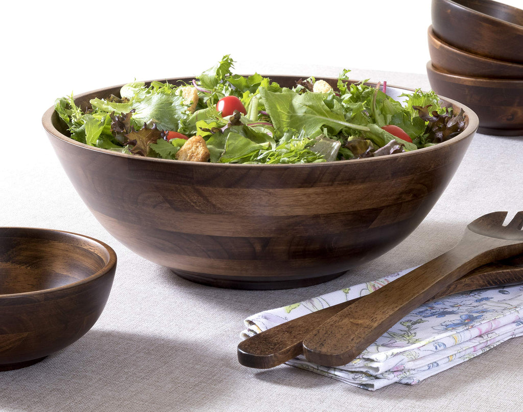 Walnut finished 14" Salad Bowl, Large - Single Bowl (274WN)