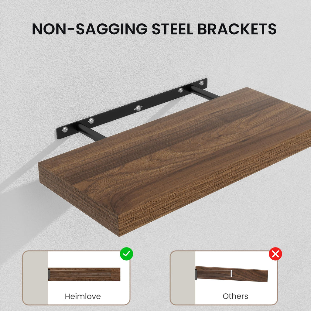 Floating Shelves 39.4" W x 10.3" D Walnut Set of 2