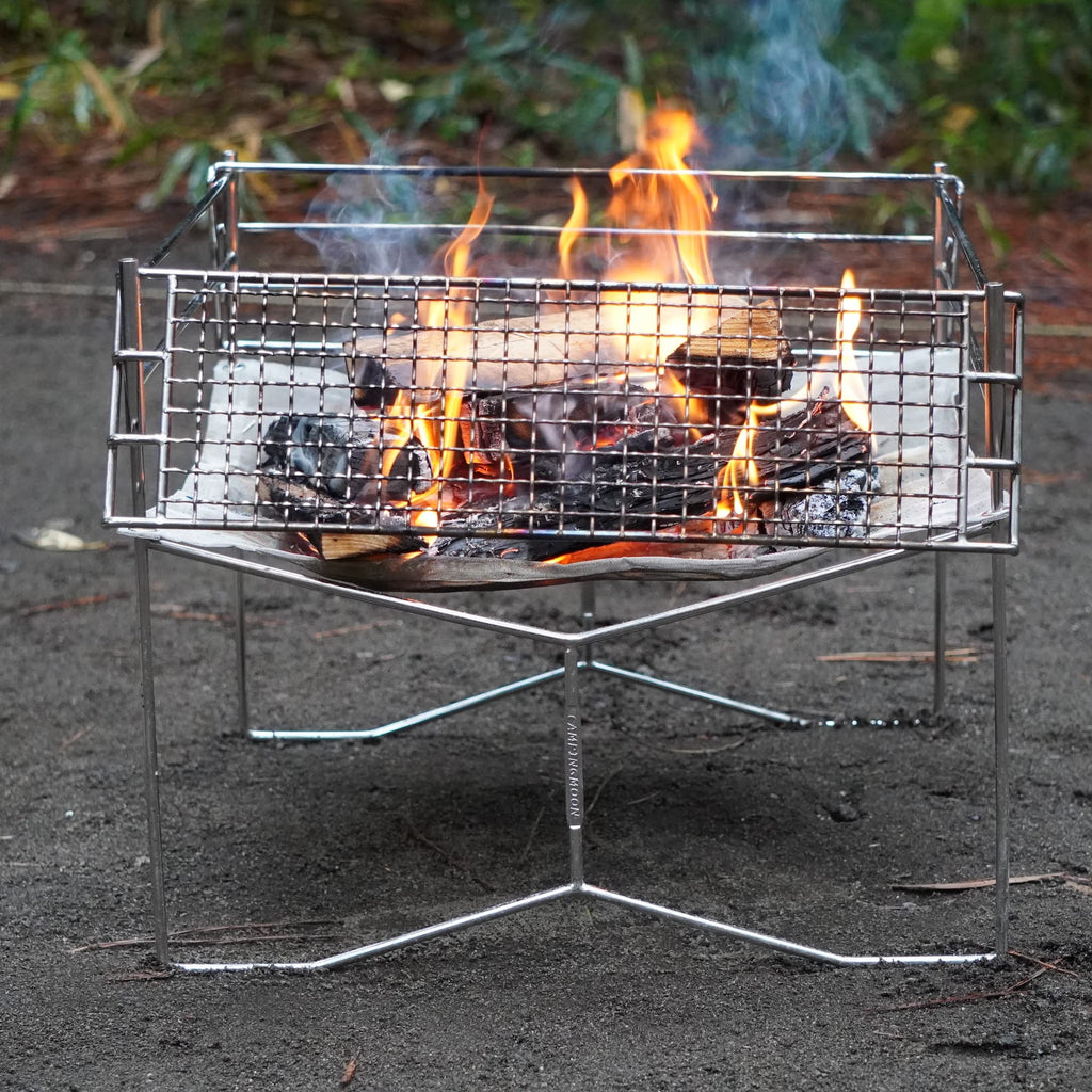 Portable Mesh Fire Pit with Cooking Grate