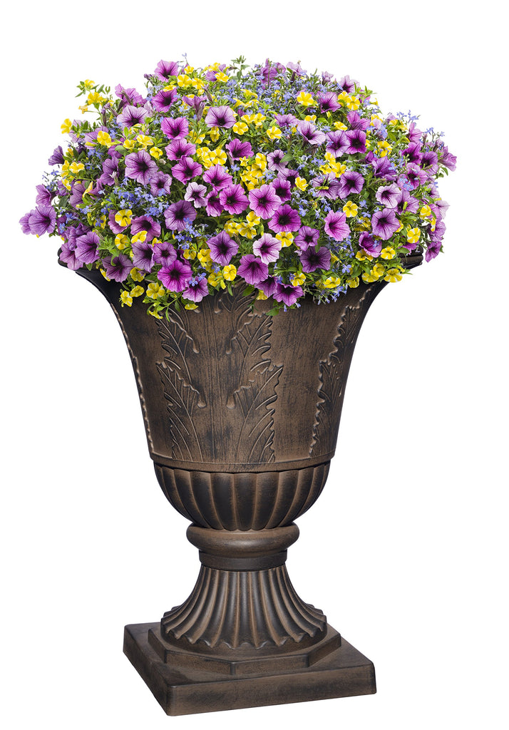 Exquisite Oakmont Resin Urn Planter - Timeless Plant Urn for Floral Displays (21" Onyx)