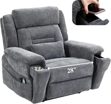 Big Man Power Lift Recliner for Elderly Adults 28 Inch Wide Seat, Oversized Recliner 400 lbs with Heat Massage