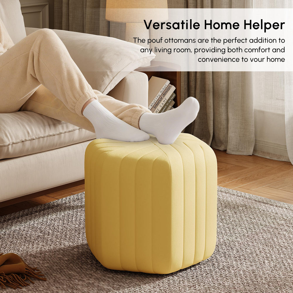 18.5" Hexagonal Pouf Ottoman Upholstered, Velvet Footrest Rest Stools Modern Sofa Footrest Entryway Shoe Changing