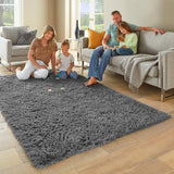 4x6 Grey Shag Area Rug, Fluffy Soft Non-Slip Plush Carpet for Living Room Bedroom Kids Dorm