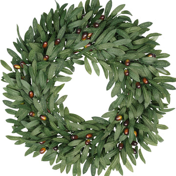 22 Inch Eucalyptus Olive Wreaths for Front Door with Olives