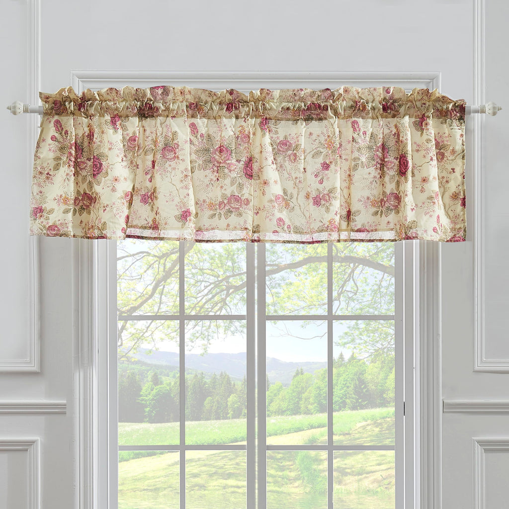 Antique Rose Valance, 84 by 21-Inch