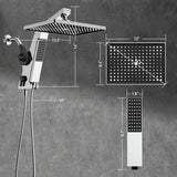 Filtered Rain Shower Head with Handheld Combo High Pressure 12'' Rainfall Shower Heads & Hidden Detachable Wand Dual