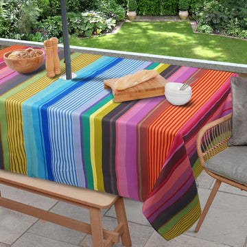 Outdoor Tablecloth with Umbrella Hole and Zipper, Rectangle Patio Table Covers for Spring/Summer, Machine Washable