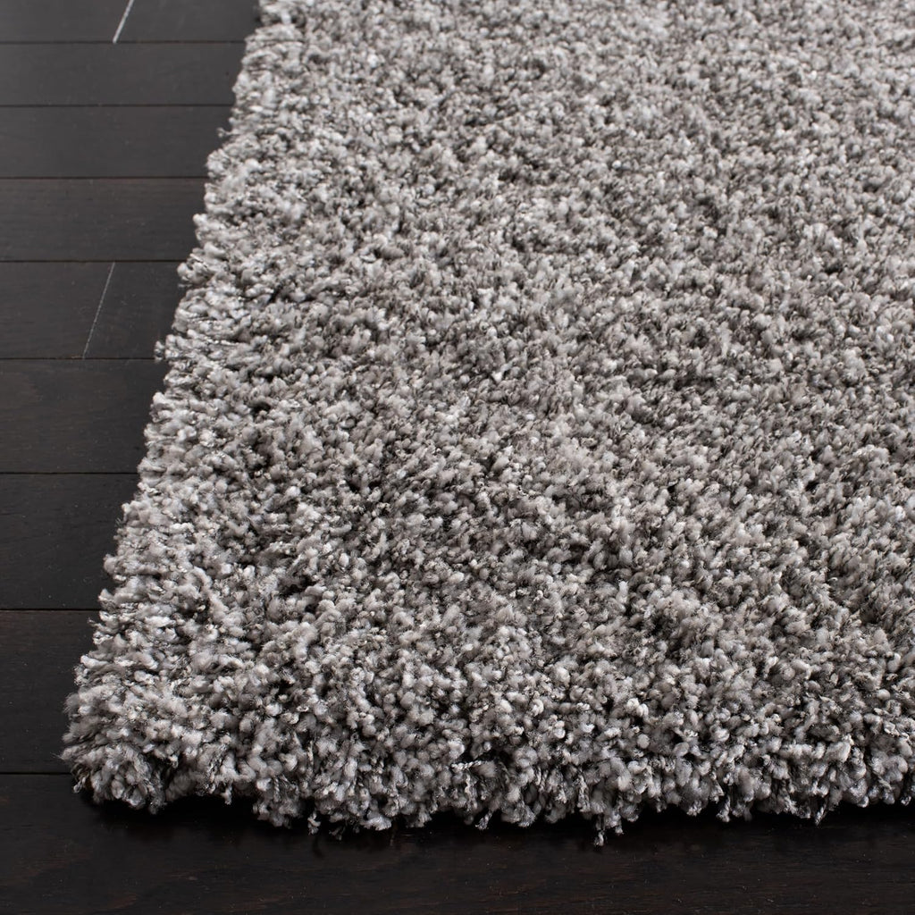 California Shag Collection Area Rug - 5'3" Square, Silver, Non-Shedding & Easy to Clean, Ultra Plush Thick Pile