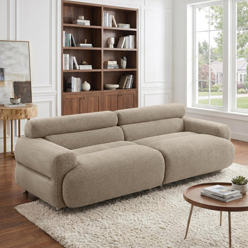 89" Oversized Loveseat Sofa, Deep Seat Boucle Couch, 3 Seater Comfy Couch, Modern Tufted Upholstered Sofa for Small