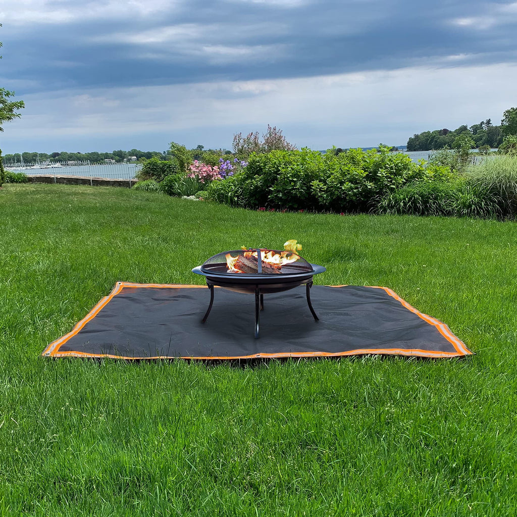 Fire Pit Mat & Grill Pad, 67x60 XL Deck Protector, BBQ, Grass