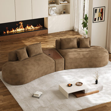 154" Oversized Sectional Sofa, Modern Luxury Plush Chenille 4-Seater Extra Deep & Wide Seat Curved Cloud Couch with
