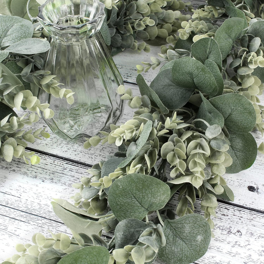 6.2 Ft Long Faux Eucalyptus Greenery - Wedding Arch Summer Decor - Lambs Ear & Magnolia Garland