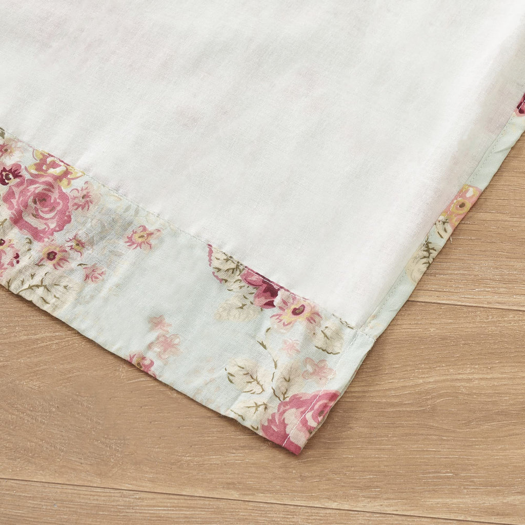 Antique Rose 100% Cotton Window Treatment, Valance, Blue
