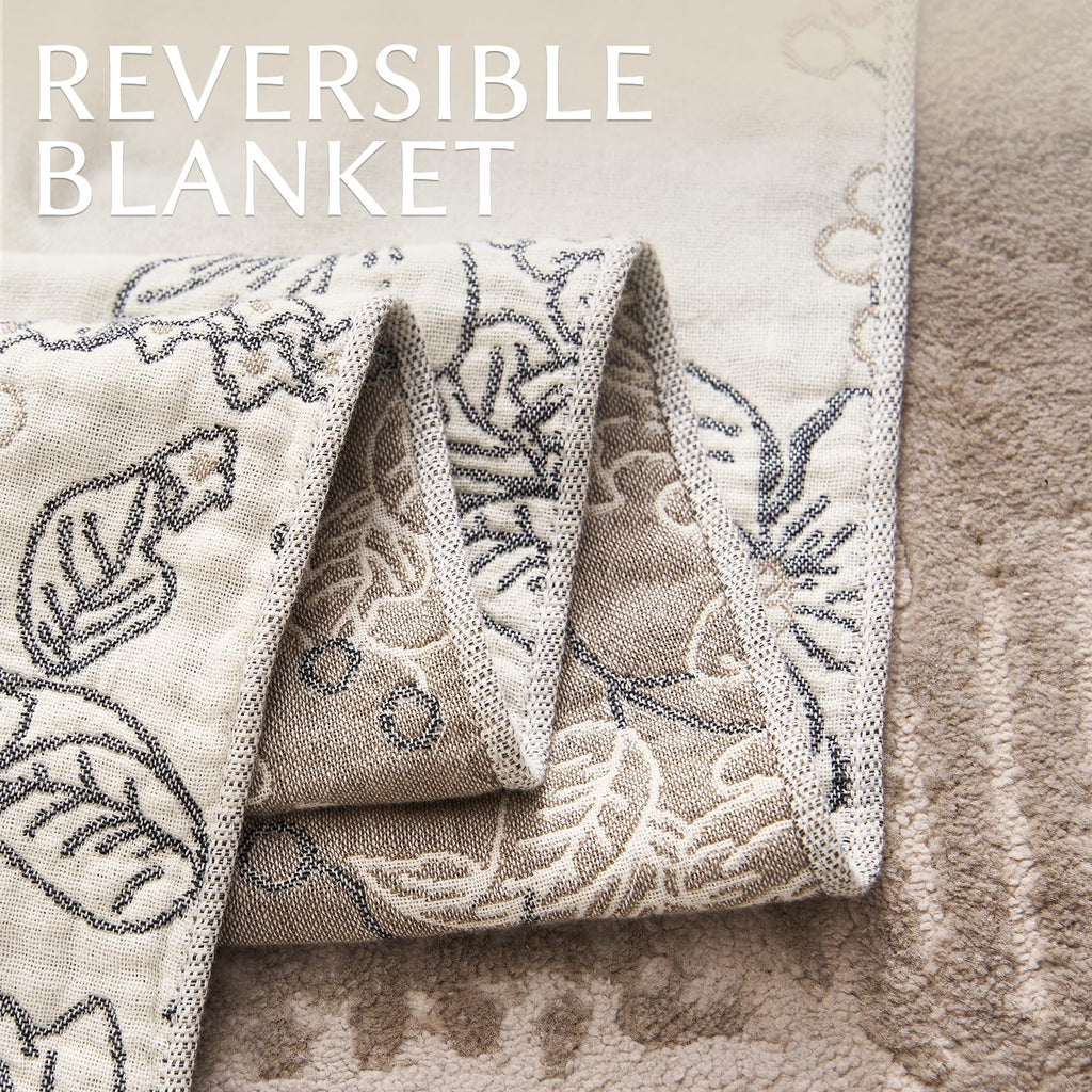 100% Cotton Boho Muslin Throw Blanket with Tassel 60x80 Gray/White