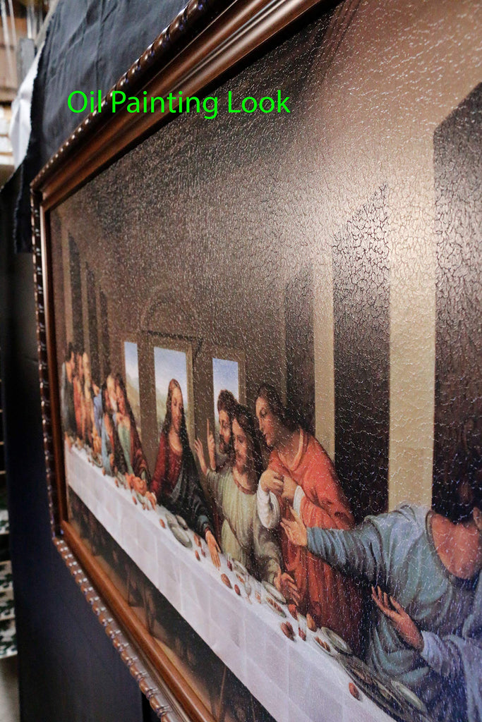 Last Supper Wall Decor 37.5 X 23 Inches, Leonardo Da Vinci Reproductions, Museum Look Art Framed, Artist's Acrylic