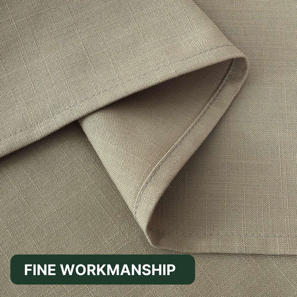 Linen Textured Table Cloths Round 70 Inch Premium Solid Tablecloth Spill-Proof Waterproof Table Cover for Dining
