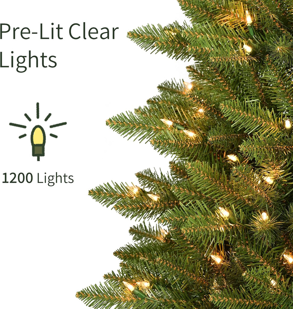 12ft Pre-Lit Slim Fraser Fir Artificial Christmas Tree
