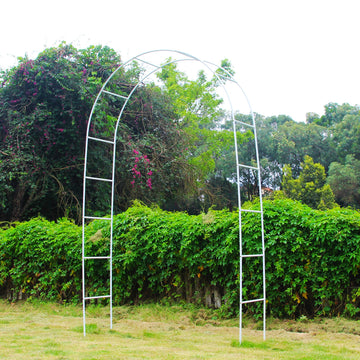 7.9 Ft H x 4.6 Ft W White Metal Pergola Arbor for Various Climbing Plant Wedding Garden Arch Bridal Party Decoration