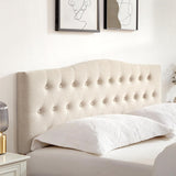 Tufted Upholstered Headboard King, Sturdy and Durable Solid Wood Bed headboard