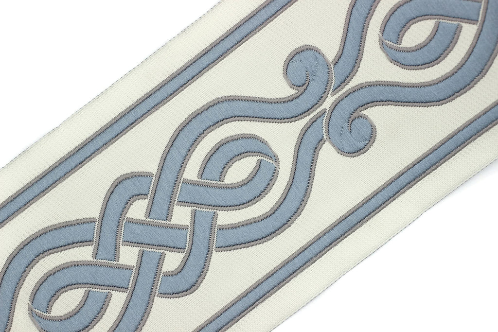 Spool 3.9" Spiral Drapery Trim Jacquard Ribbon for Your Drapes Curtains Drapery Banding Trim Tape V4 142 - 3.8 Yards