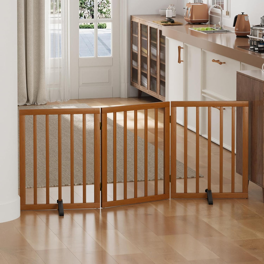 Freestanding Dog Gates for Doorways, Foldable Dog Gate Indoor, Pet Gates for Doorways Bedroom, Puppy Gate with Metal
