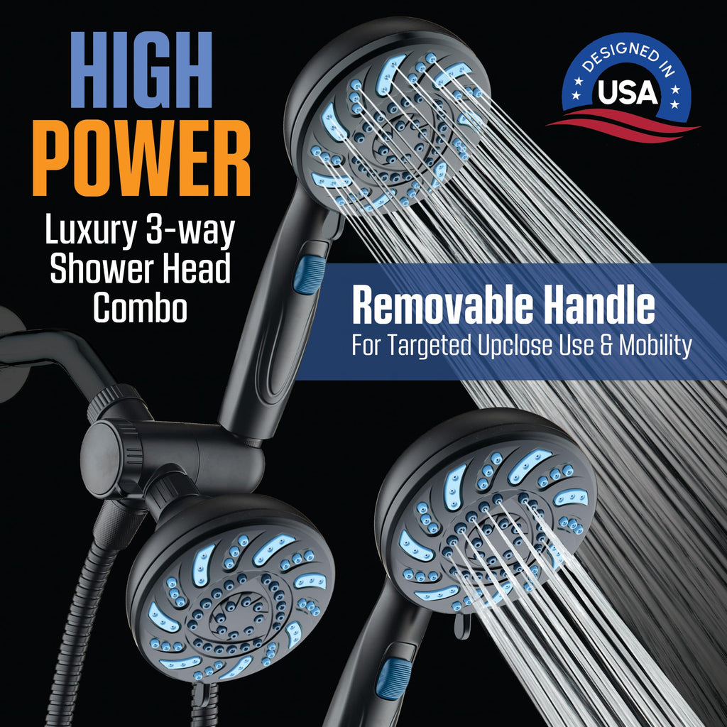 2026 High Pressure Dual Handheld Shower Head Combo w/Pause Switch