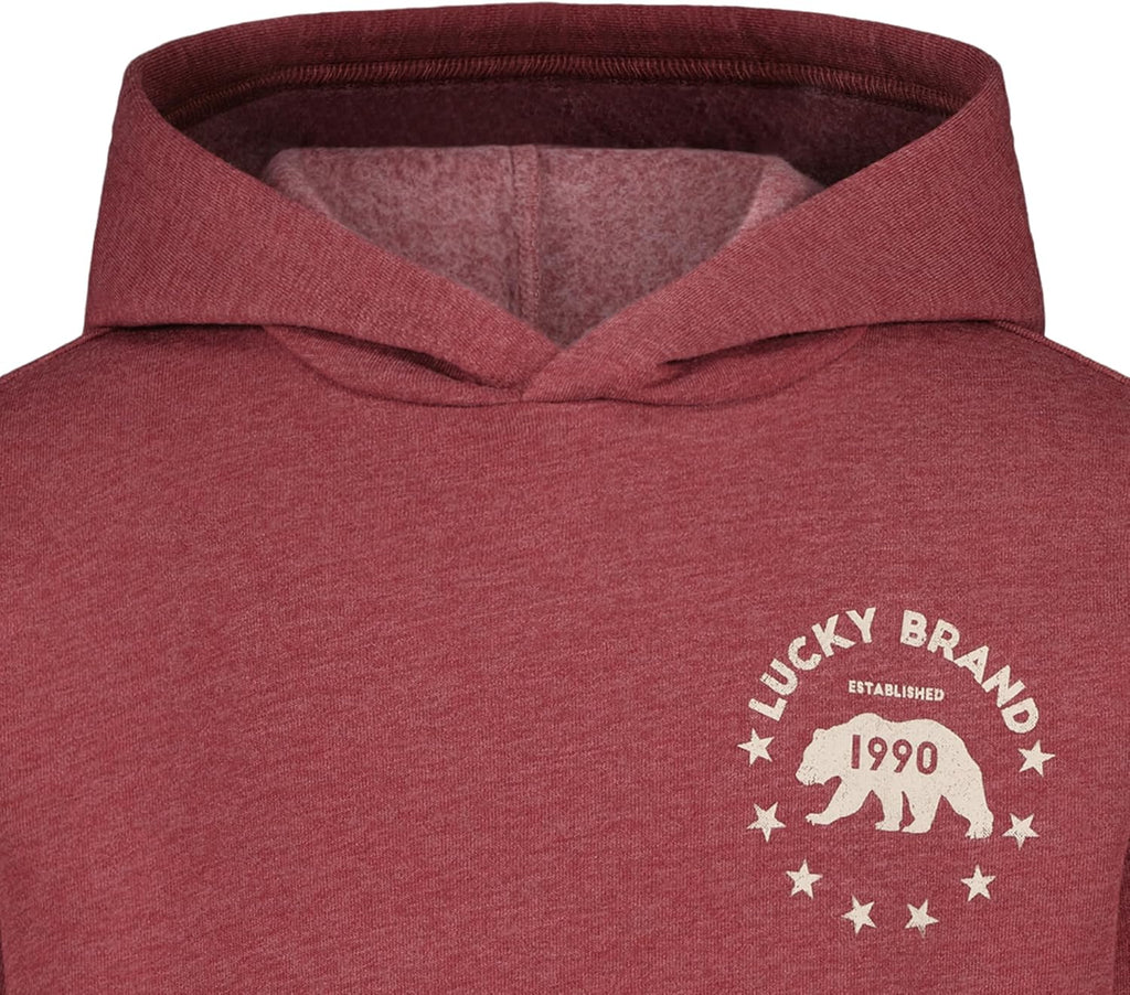Boys' Long Sleeve Fleece Pull-over Hoodie, Comfortable, Relaxed Fit With Kangaroo Pockets