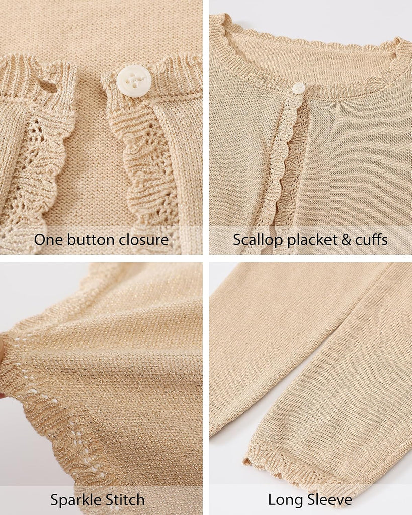 Toddler Sparkly Sweater Bolero Shrug Open Front