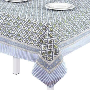 60'' x 90'' Cotton Tablecloth Handmade Cotton Floral Tablecloth Washable Print Rectangle Table Cover