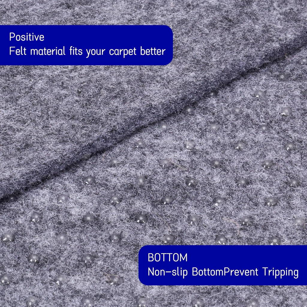 Non Slip Rug Pad 8 x 10 Ft, Extra Large Felt Under Rug Cushioning, Carpet Padding for Area Rugs on Hardwood, Laminate - Set of 80